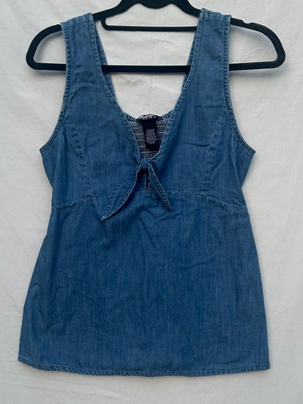 Wrangler Retro Cotton Denim Top Bow Front Women's Size Medium